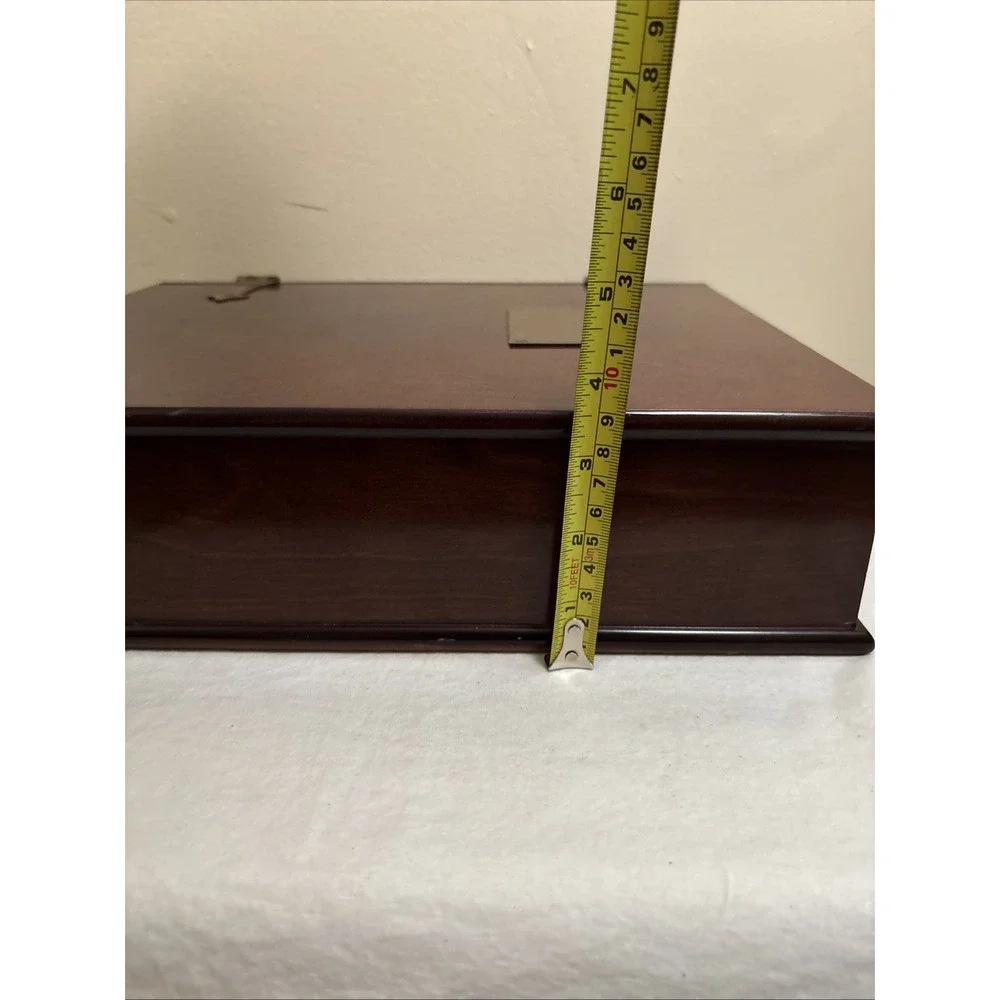 VTG 1991 The Bombay Company Book Box Mahogany Wood Hinged Large 14x11.5x3.5
